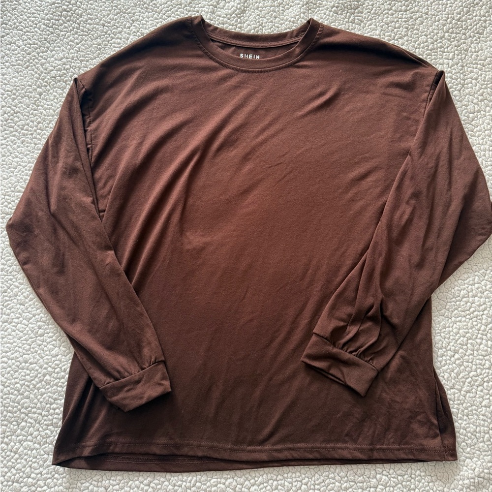 SHEIN Women's Chocolate Long Sleeve Top